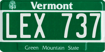 VT license plate LEX737