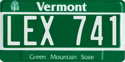 VT license plate LEX741