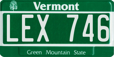 VT license plate LEX746