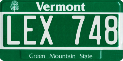 VT license plate LEX748