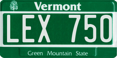 VT license plate LEX750