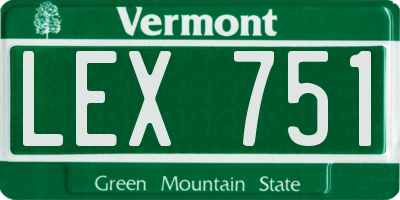 VT license plate LEX751
