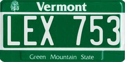 VT license plate LEX753