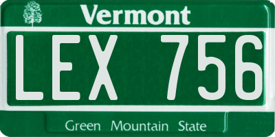 VT license plate LEX756