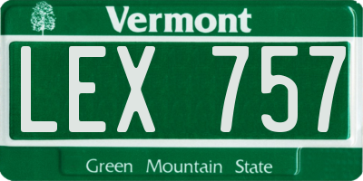 VT license plate LEX757
