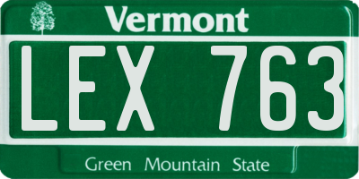 VT license plate LEX763