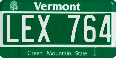 VT license plate LEX764