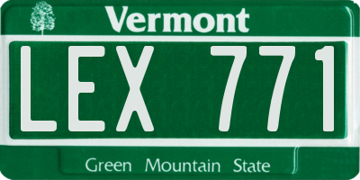 VT license plate LEX771