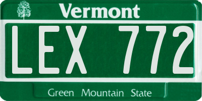 VT license plate LEX772
