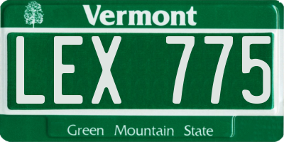 VT license plate LEX775