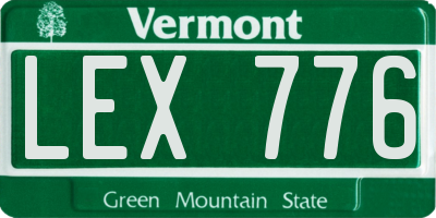 VT license plate LEX776