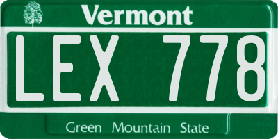 VT license plate LEX778