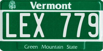 VT license plate LEX779