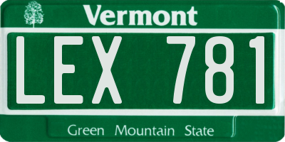 VT license plate LEX781