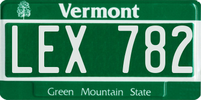 VT license plate LEX782