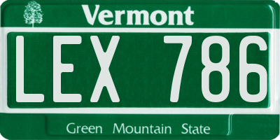 VT license plate LEX786