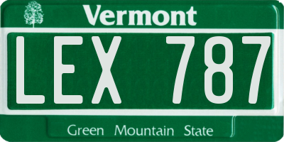 VT license plate LEX787
