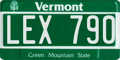 VT license plate LEX790