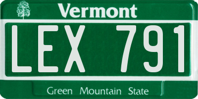 VT license plate LEX791