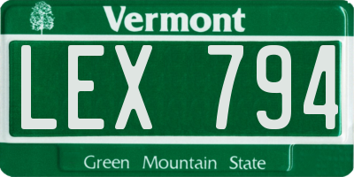 VT license plate LEX794