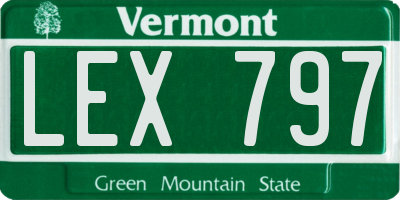 VT license plate LEX797