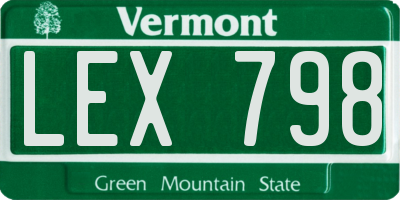 VT license plate LEX798