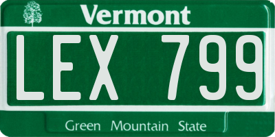 VT license plate LEX799