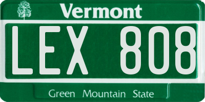 VT license plate LEX808