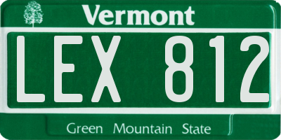 VT license plate LEX812