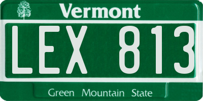 VT license plate LEX813