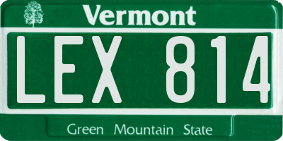 VT license plate LEX814