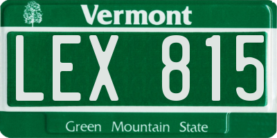 VT license plate LEX815