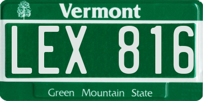 VT license plate LEX816