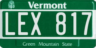 VT license plate LEX817