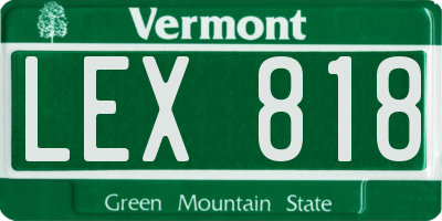 VT license plate LEX818