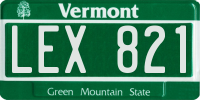 VT license plate LEX821