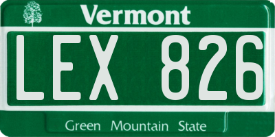 VT license plate LEX826