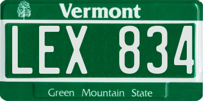 VT license plate LEX834