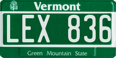 VT license plate LEX836
