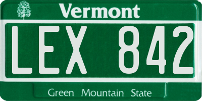 VT license plate LEX842