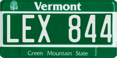 VT license plate LEX844