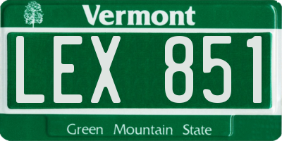 VT license plate LEX851