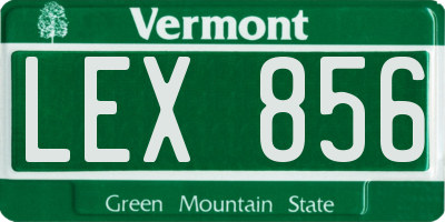 VT license plate LEX856