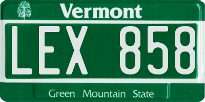 VT license plate LEX858