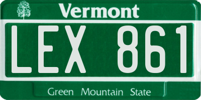 VT license plate LEX861