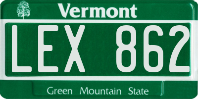 VT license plate LEX862