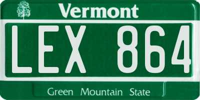 VT license plate LEX864