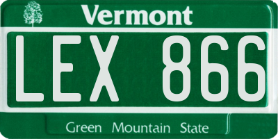 VT license plate LEX866
