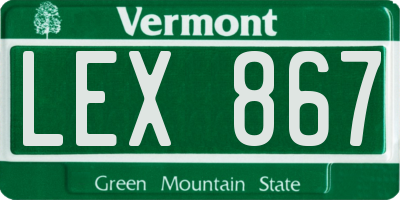 VT license plate LEX867