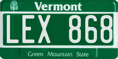 VT license plate LEX868